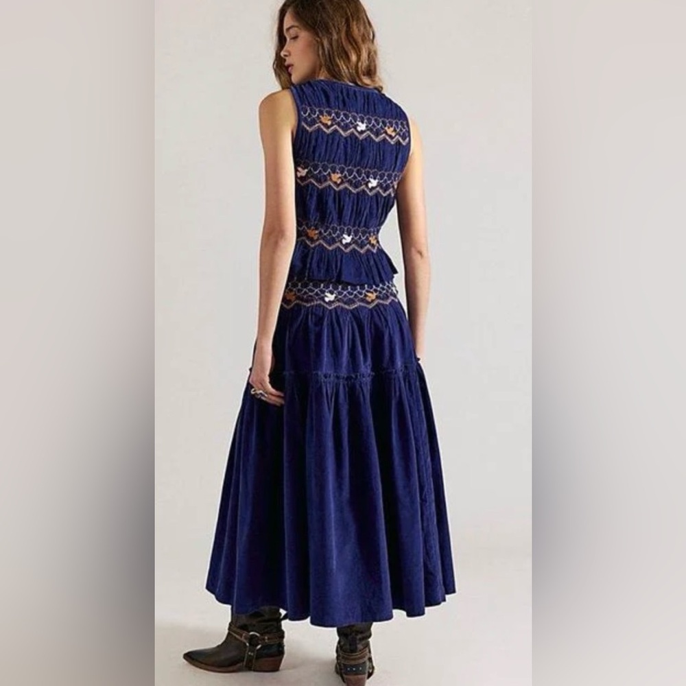Free People Navy Blue Maxi Skirt - Picture 3 of 4